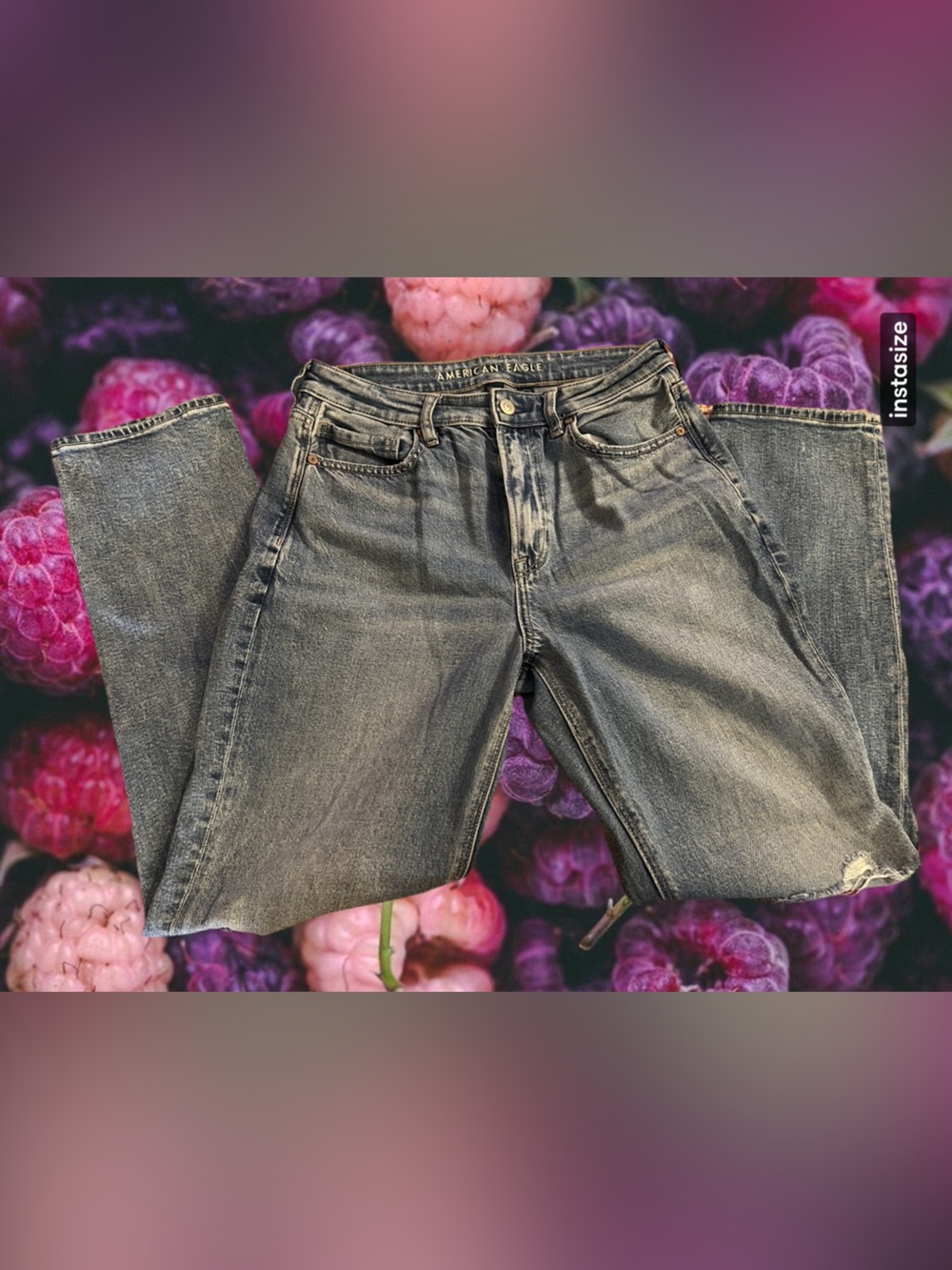 American Eagle Outfitters Slim Straight Distressed Blue Jeans